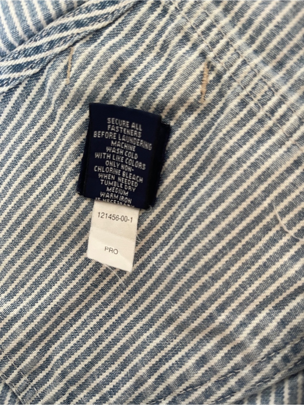 Vintage Gap Classic Striped Cotton Overalls - Light Blue - Picture 3 of 3